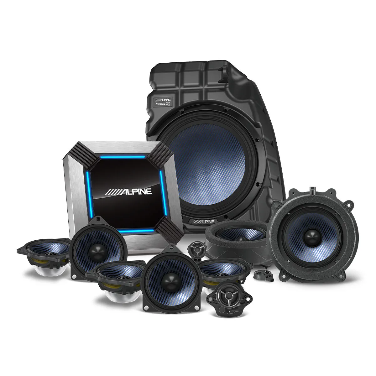 Alpine PSS-TSLA-223 11-Speaker Complete Sound System Upgrade for 2022-Up Tesla Model 3 with Factory Base Audio