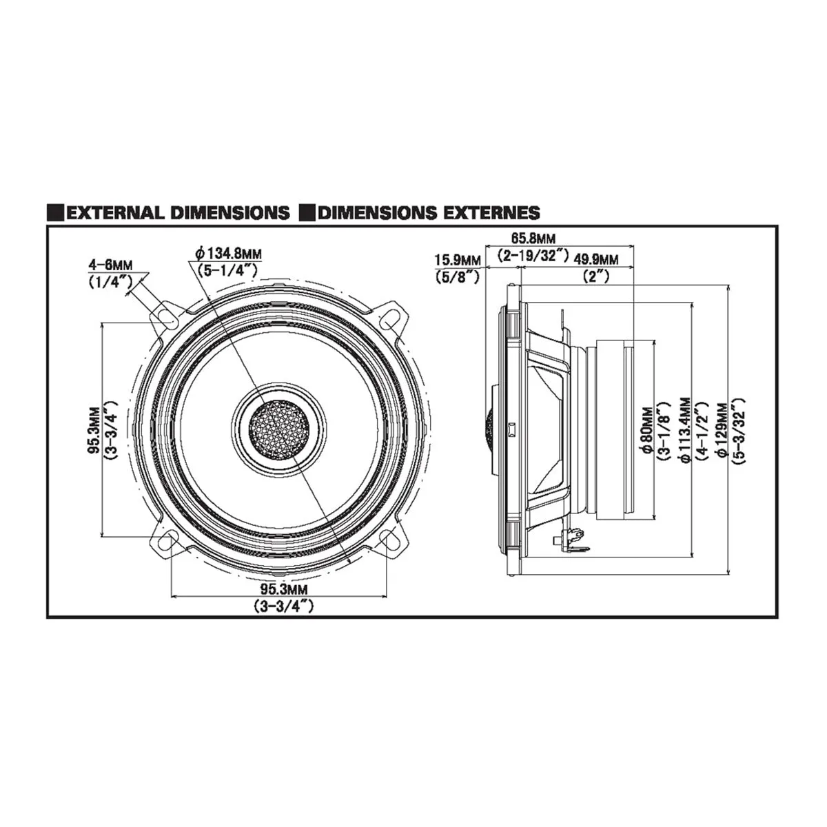 Alpine S2-S50 S-Series 5" 2-Way Coaxial Speakers - Pair