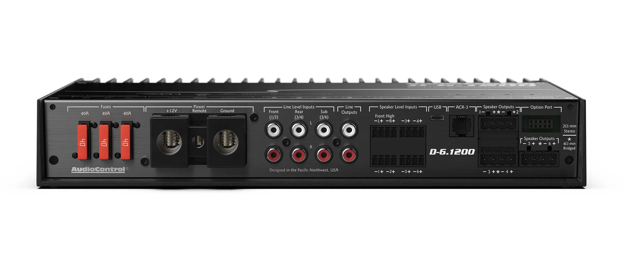 Audiocontrol D-6.1200 High-Power 6 Channel DSP Matrix Amplifier with Accubass