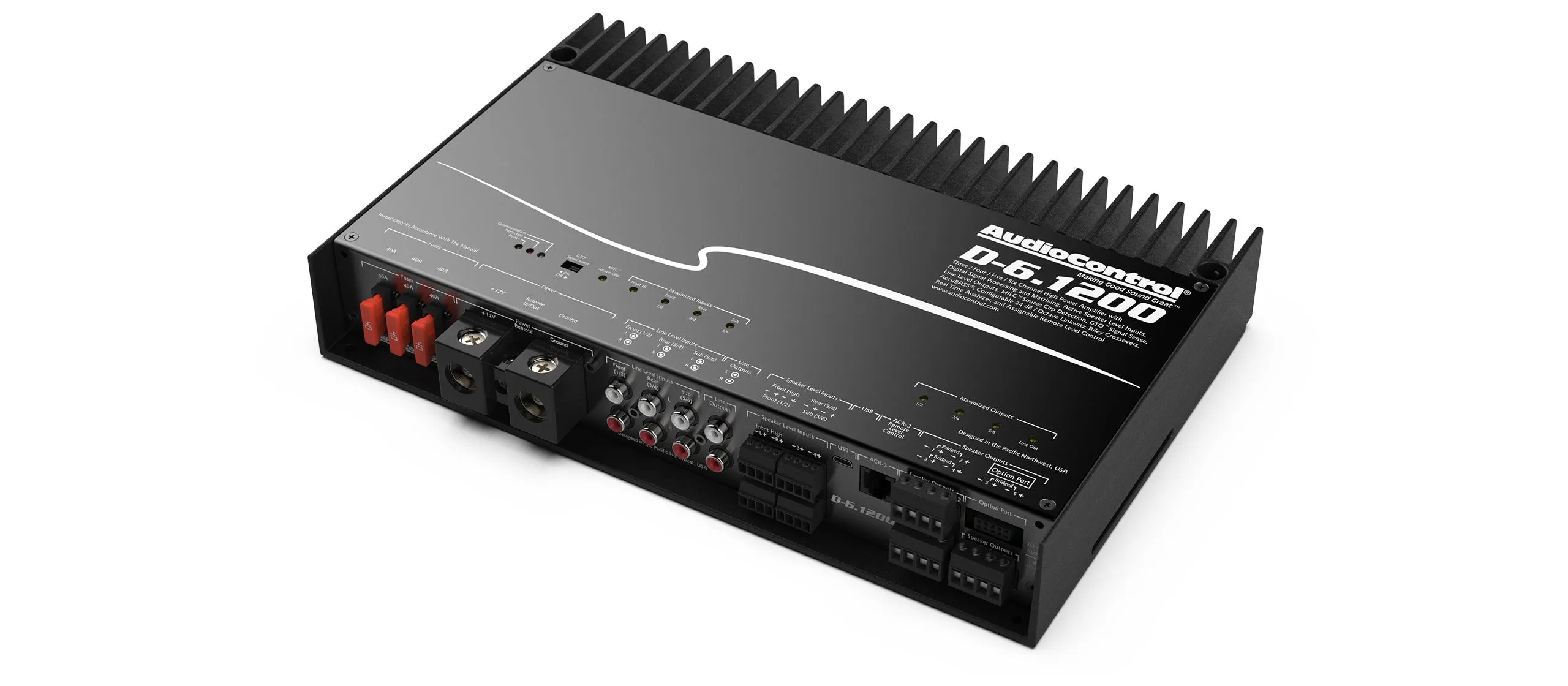 Audiocontrol D-6.1200 High-Power 6 Channel DSP Matrix Amplifier with Accubass
