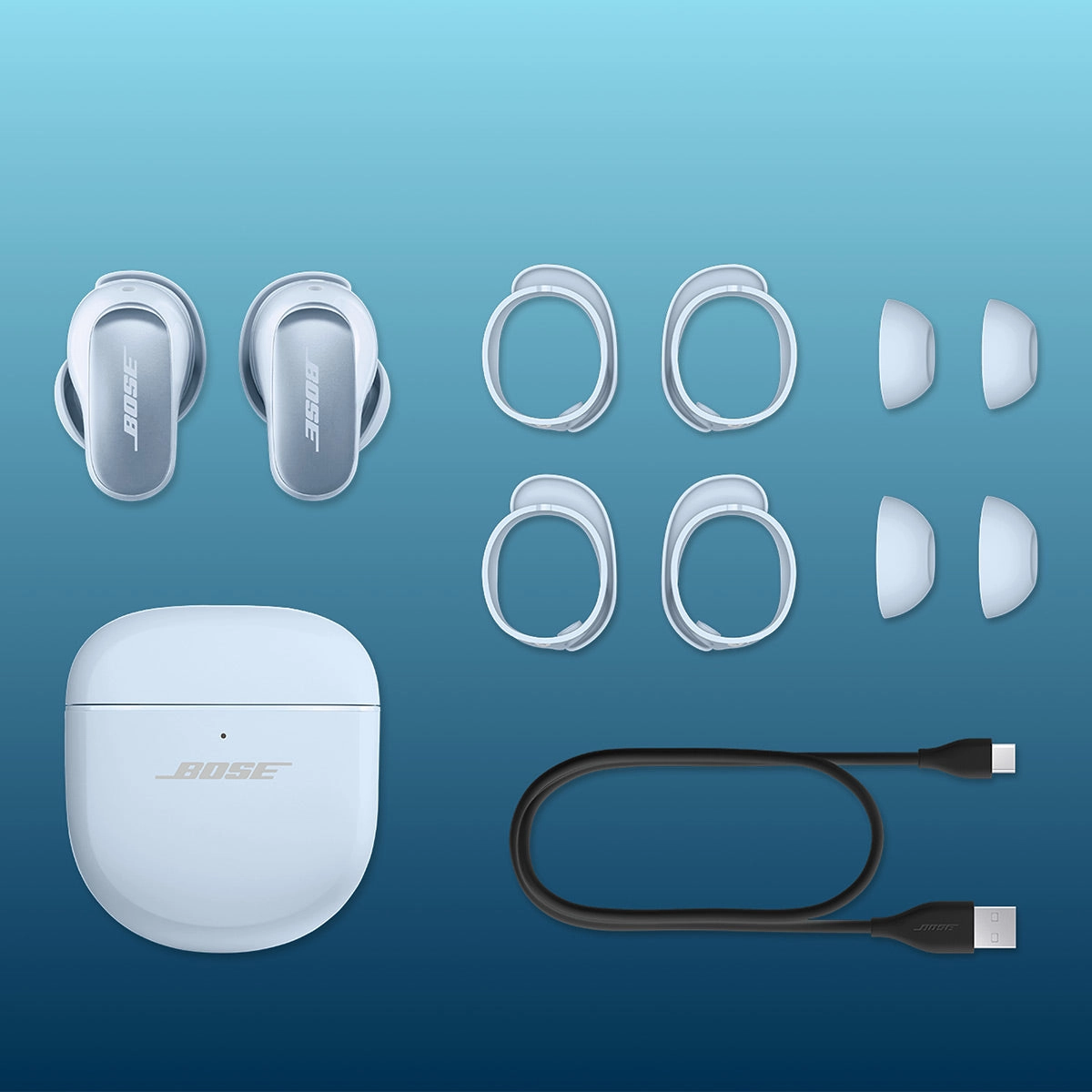 Bose QuietComfort Ultra Wireless Noise Cancelling Earbuds (Moonstone Blue)