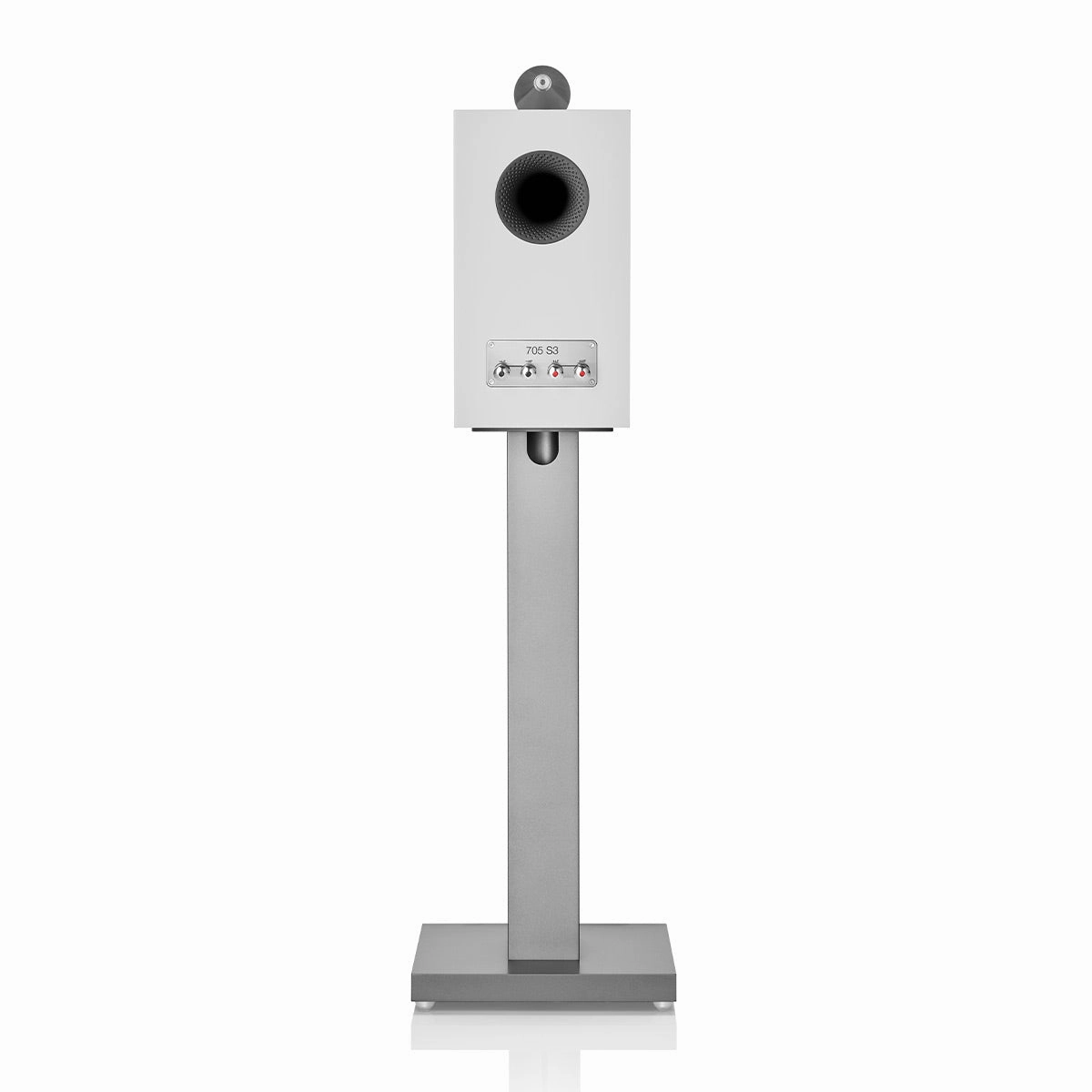 Bowers & Wilkins 705 S3 2-Way Bookshelf Speaker (Satin White) FS-700 Floor Stand (Silver) - Each
