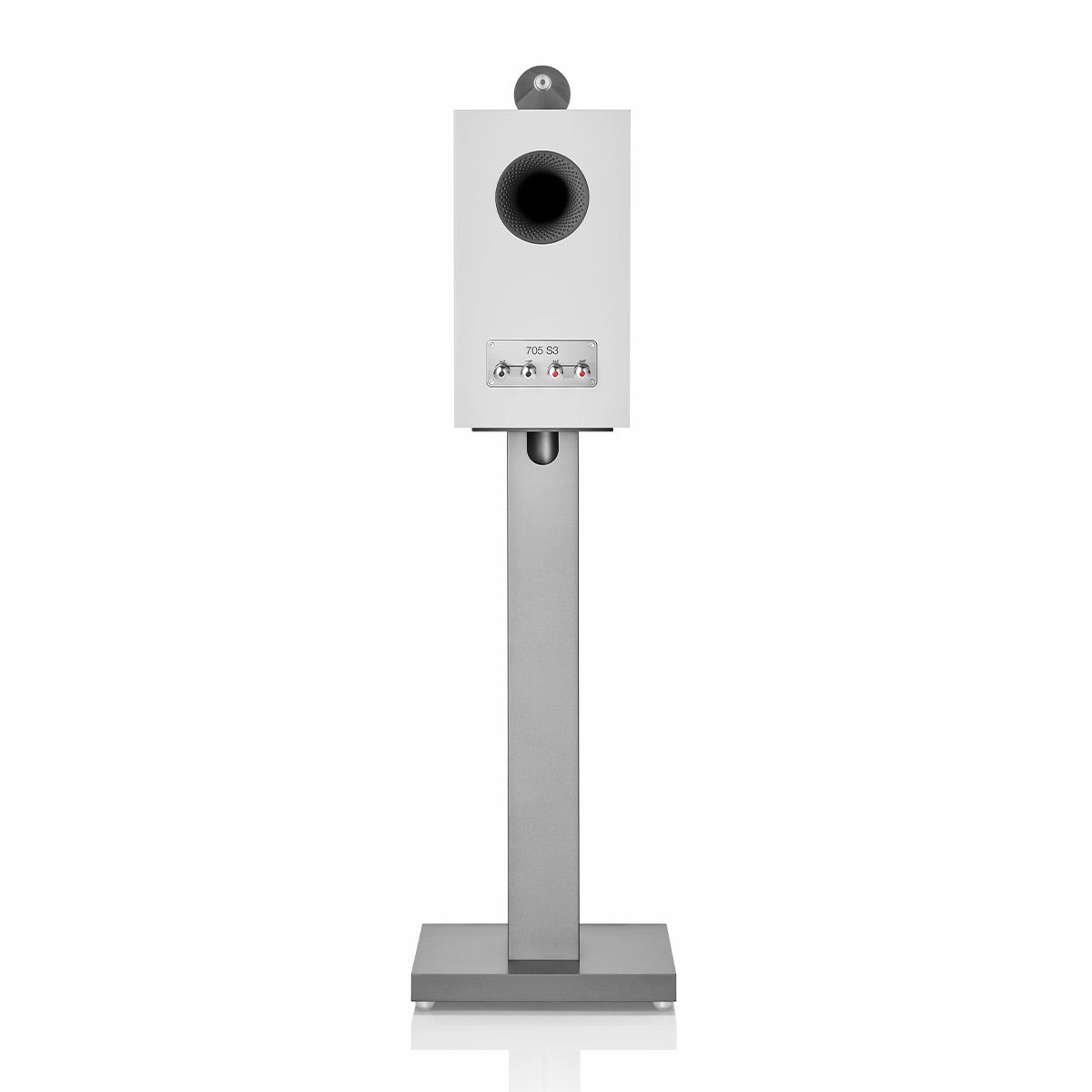 Bowers & Wilkins 705 S3 2-Way Bookshelf Speaker (Satin White) with FS-700 Floor Stand (Silver) - Pair