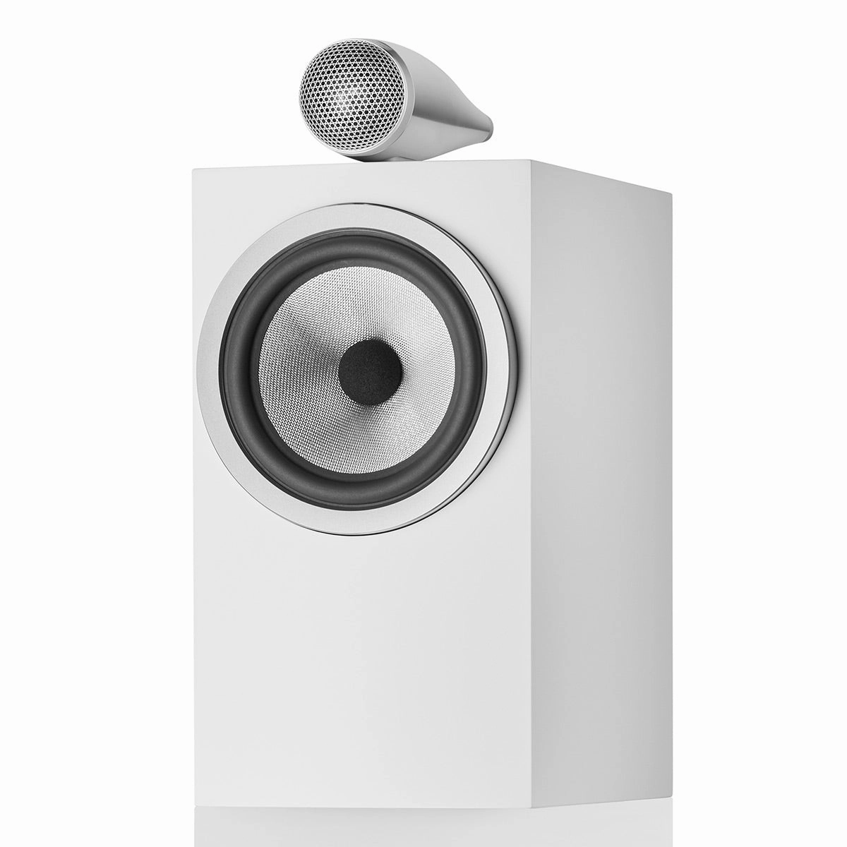 Bowers & Wilkins 705 S3 2-Way Bookshelf Speaker (Satin White) with FS-700 Floor Stand (Silver) - Pair