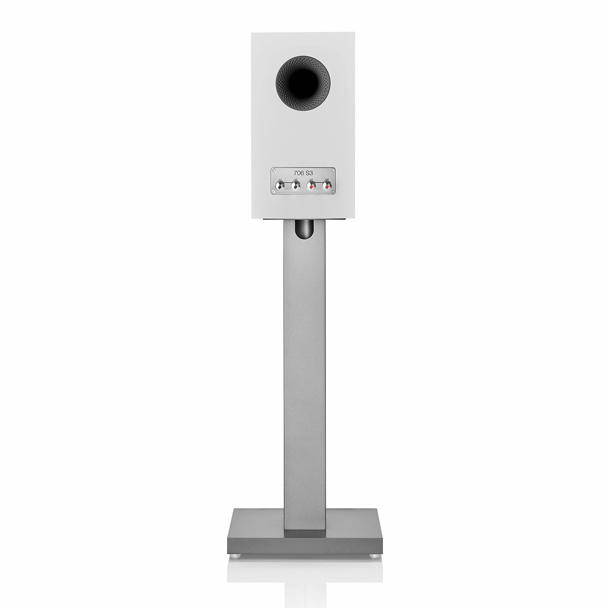 Bowers & Wilkins 706 S3 2-Way Bookshelf Speaker (Satin White) with FS-700 Floor Stand (Silver) - Pair