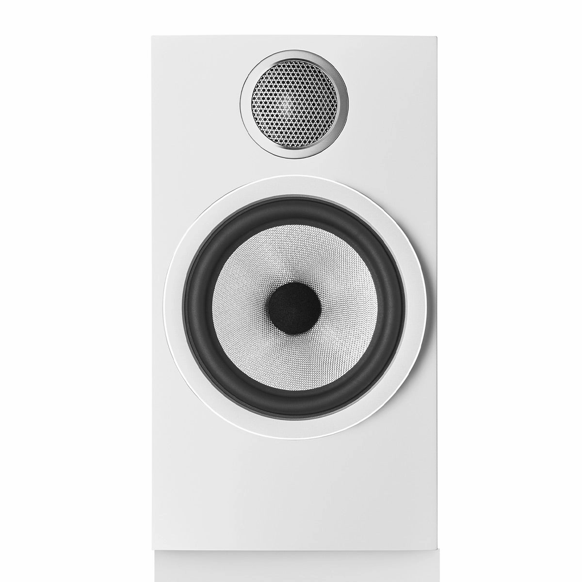 Bowers & Wilkins 706 S3 2-Way Bookshelf Speaker (Satin White) with FS-700 Floor Stand (Silver) - Pair