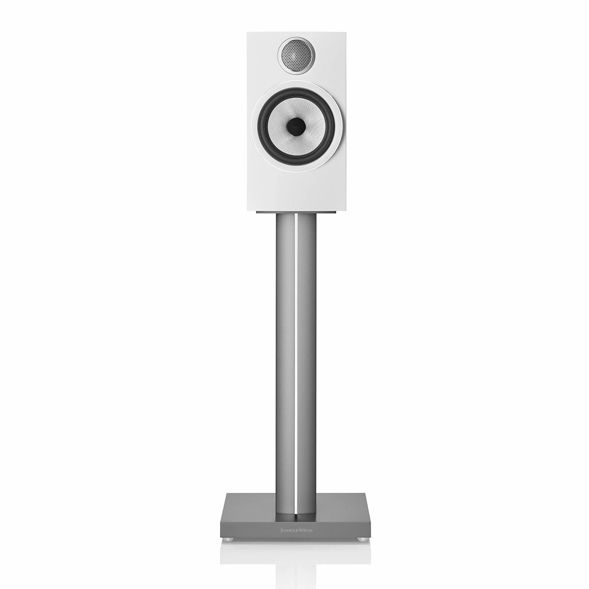Bowers & Wilkins 706 S3 2-Way Bookshelf Speaker (Satin White) with FS-700 Floor Stand (Silver) - Pair