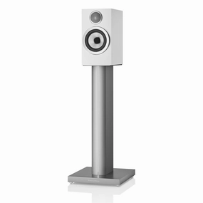 Bowers & Wilkins 707 S3 2-Way Bookshelf Speaker (Satin White) FS-700 Floor Stand (Silver) - Each