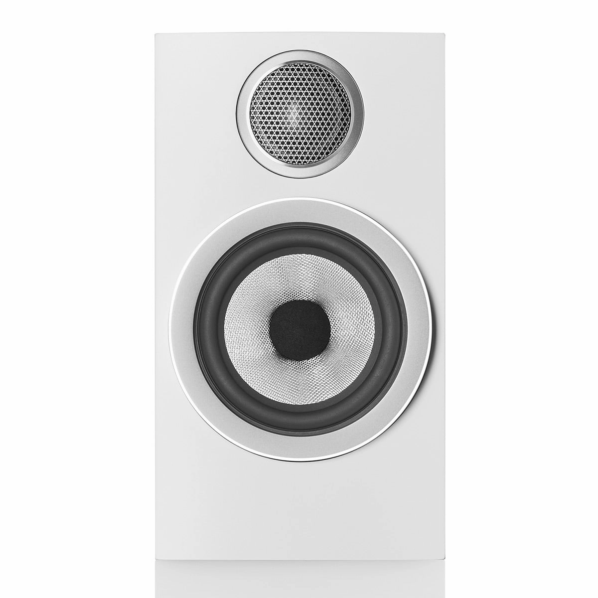 Bowers & Wilkins 707 S3 2-Way Bookshelf Speaker (Satin White) FS-700 Floor Stand (Silver) - Each