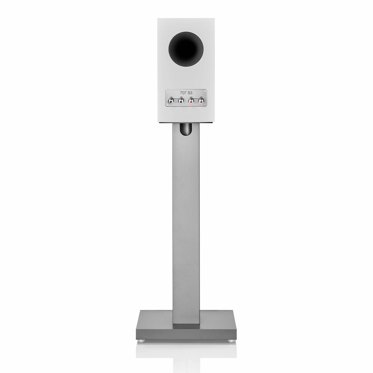 Bowers & Wilkins 707 S3 2-Way Bookshelf Speaker (Satin White) FS-700 Floor Stand (Silver) - Each
