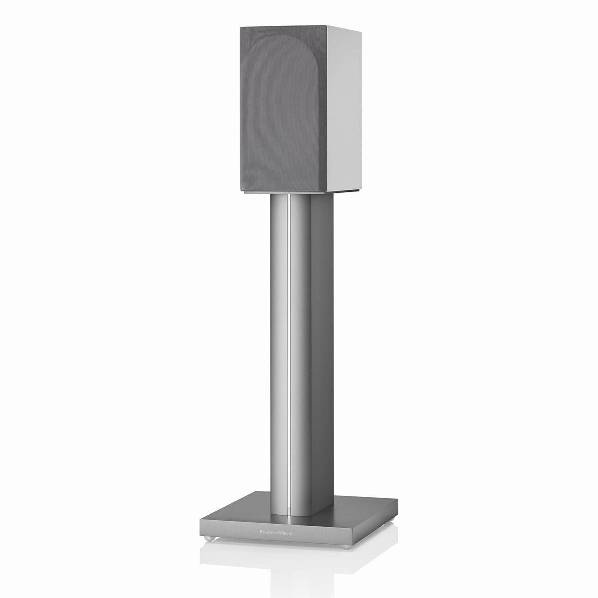 Bowers & Wilkins 707 S3 2-Way Bookshelf Speaker (Satin White) with FS-700 Floor Stand (Silver) - Pair