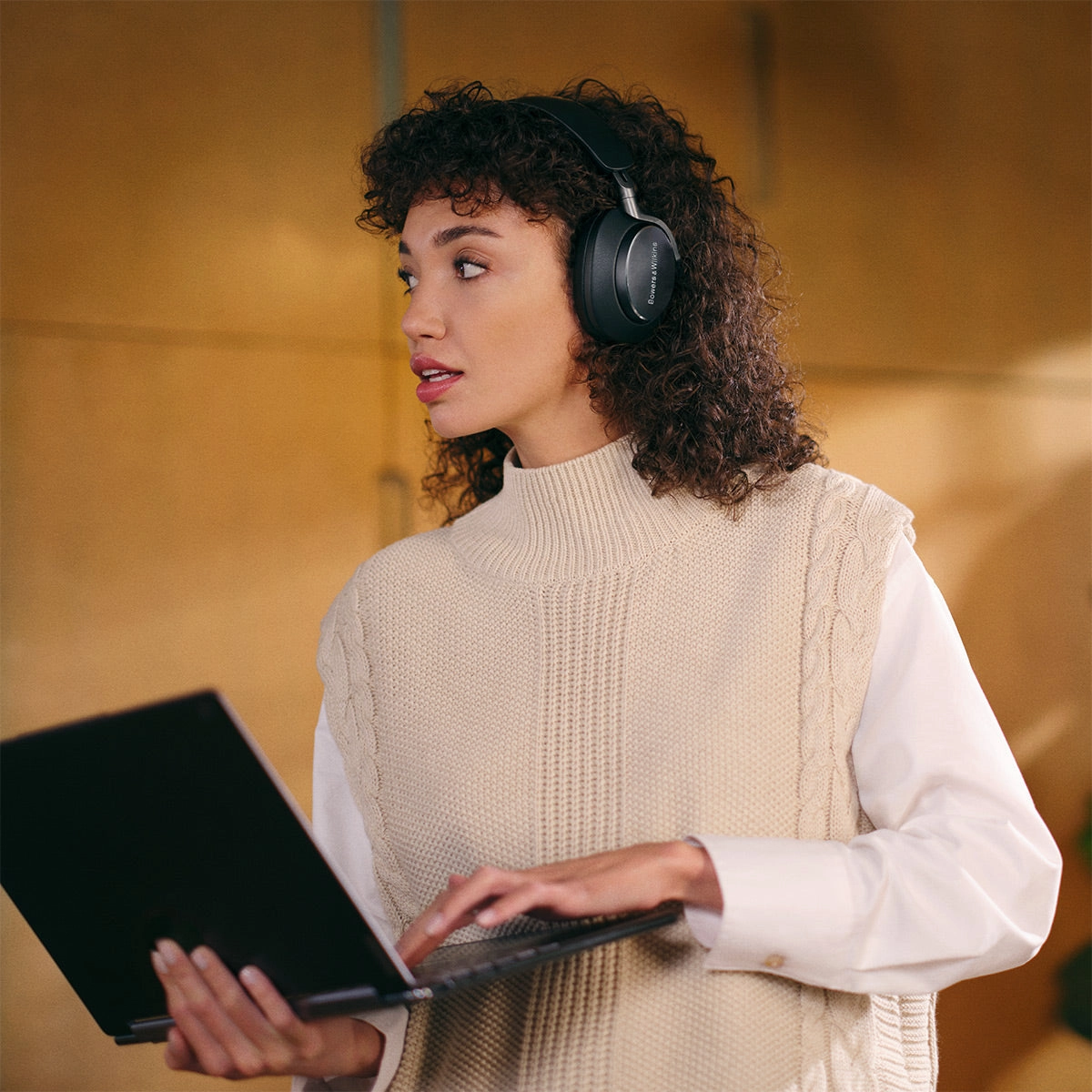 Bowers & Wilkins Px8 Wireless Bluetooth Over-Ear Headphones with Active Noise Cancellation (Black)