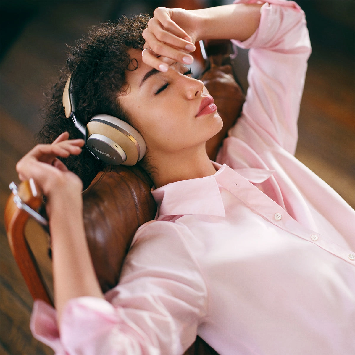 Bowers & Wilkins Px8 Wireless Bluetooth Over-Ear Headphones with Active Noise Cancellation (Tan)