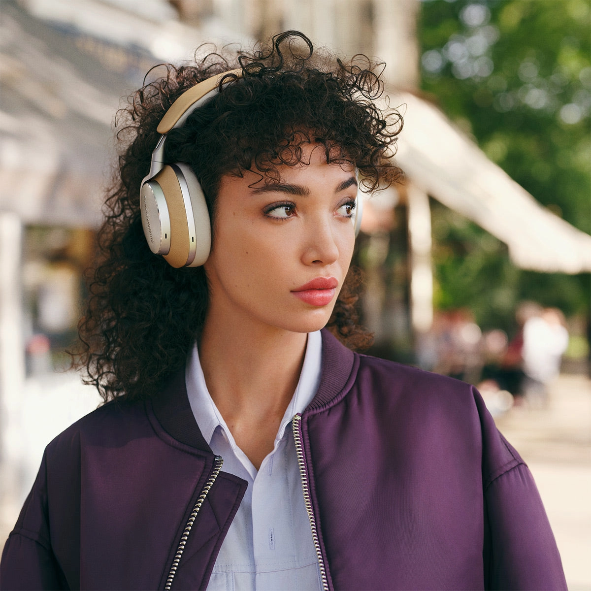 Bowers & Wilkins Px8 Wireless Bluetooth Over-Ear Headphones with Active Noise Cancellation (Tan)