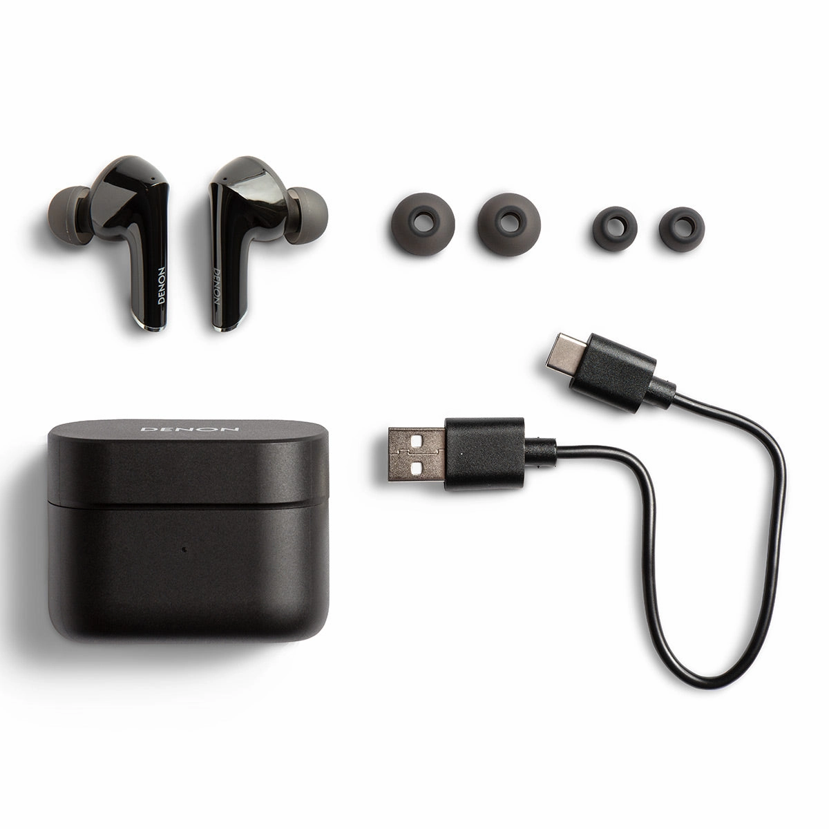 Denon AH-C830NCW True Wireless Earbuds with Active Noise-Cancellation (Black)