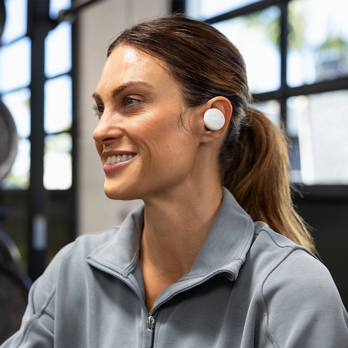 Denon PerL Pro True Wireless Earbuds with Active Noise Cancellation, Spatial Audio, and Adaptive Acoustic Technology (White)