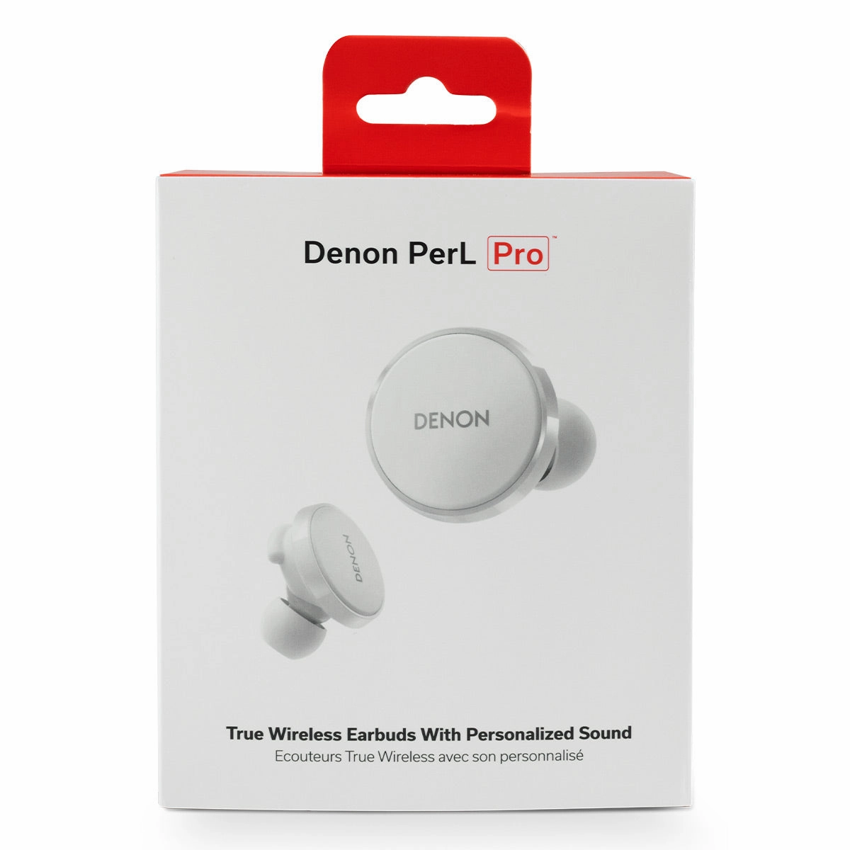 Denon PerL Pro True Wireless Earbuds with Active Noise Cancellation, Spatial Audio, and Adaptive Acoustic Technology (White)