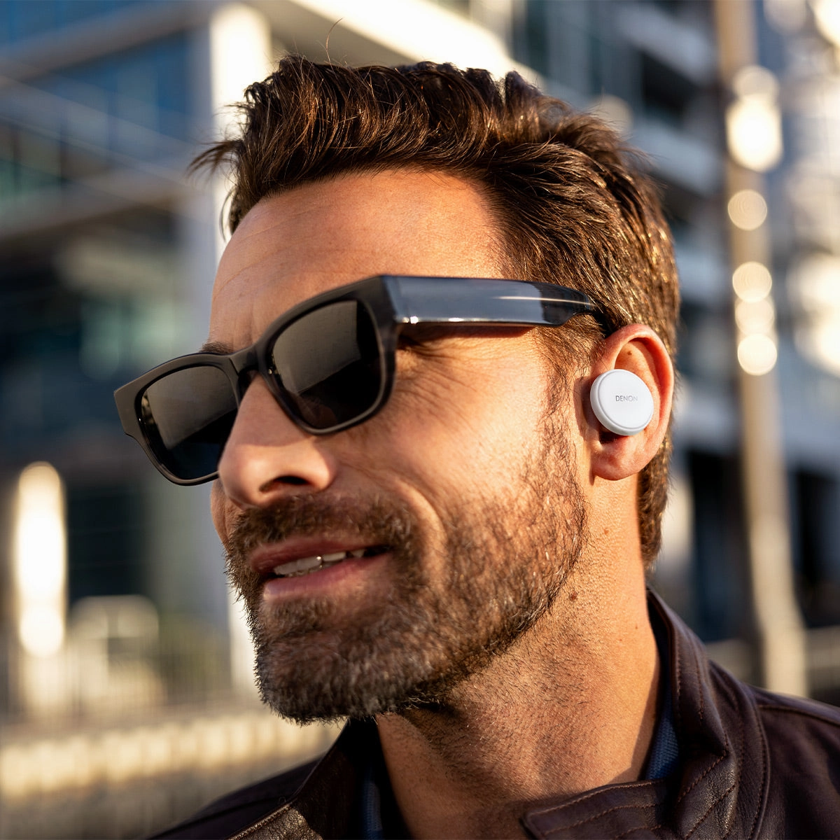 Denon PerL Pro True Wireless Earbuds with Active Noise Cancellation, Spatial Audio, and Adaptive Acoustic Technology (White)
