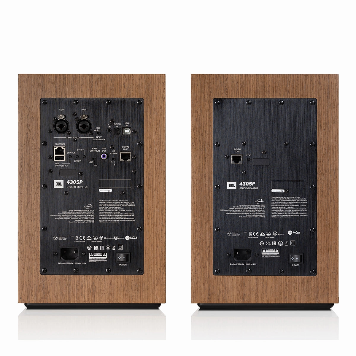 JBL 4305P Powered Bookshelf Loudspeaker System (Walnut)