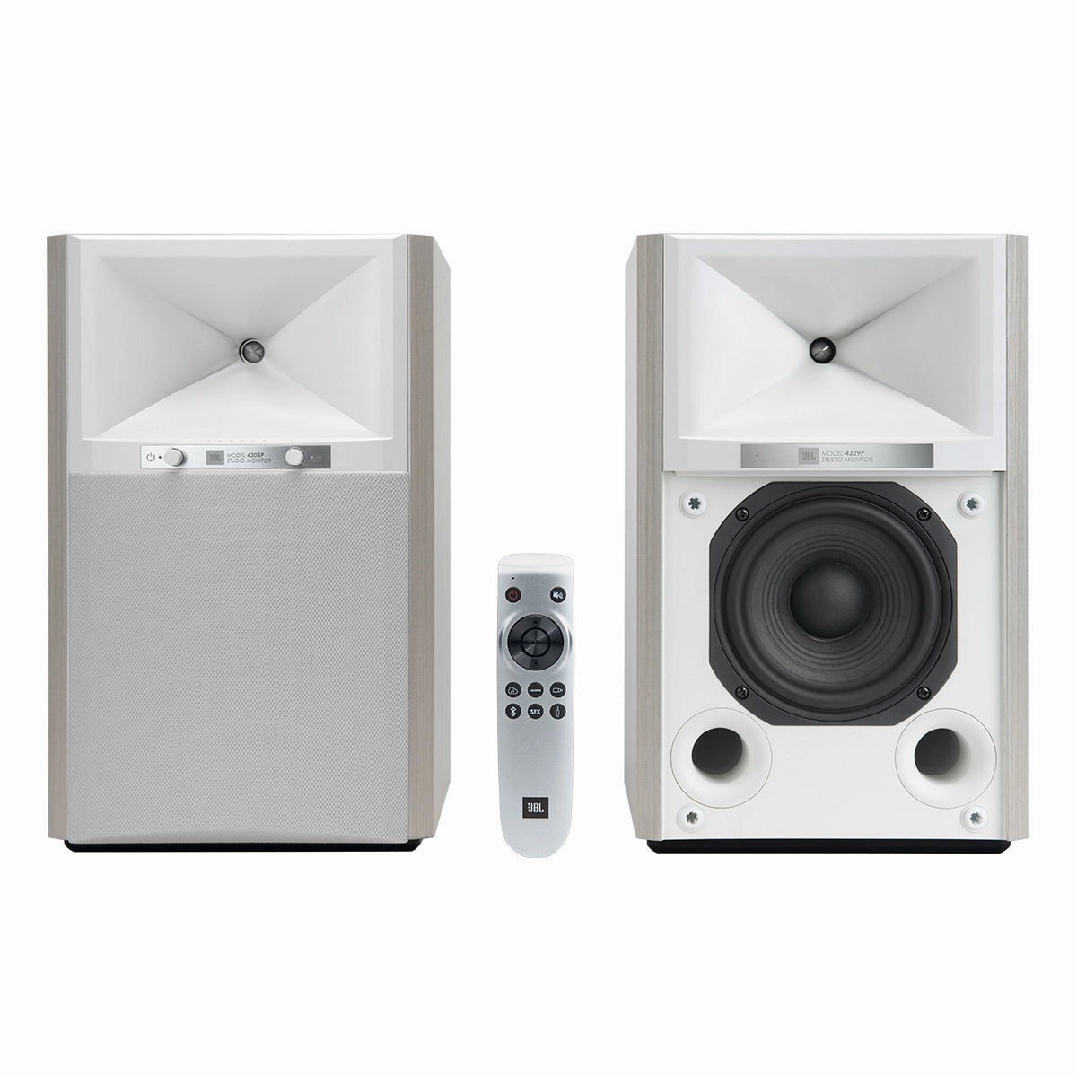 JBL 4305P Powered Bookshelf Loudspeaker System (White)