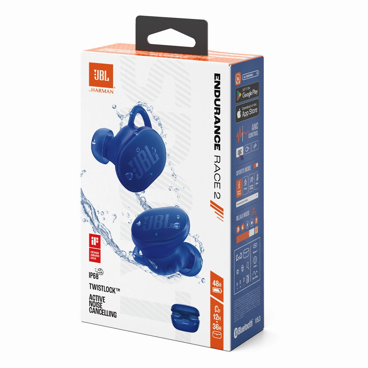 JBL Endurance Race 2 Noise Cancelling True Wireless Sport Headphones (Blue)