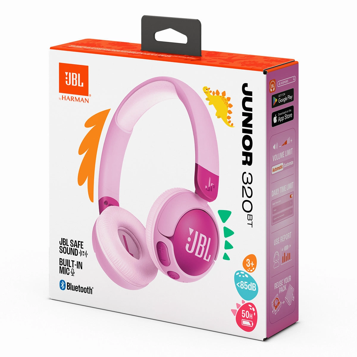 JBL Junior 320 BT Kid Safe On-Ear Wireless Headphones (Purple)
