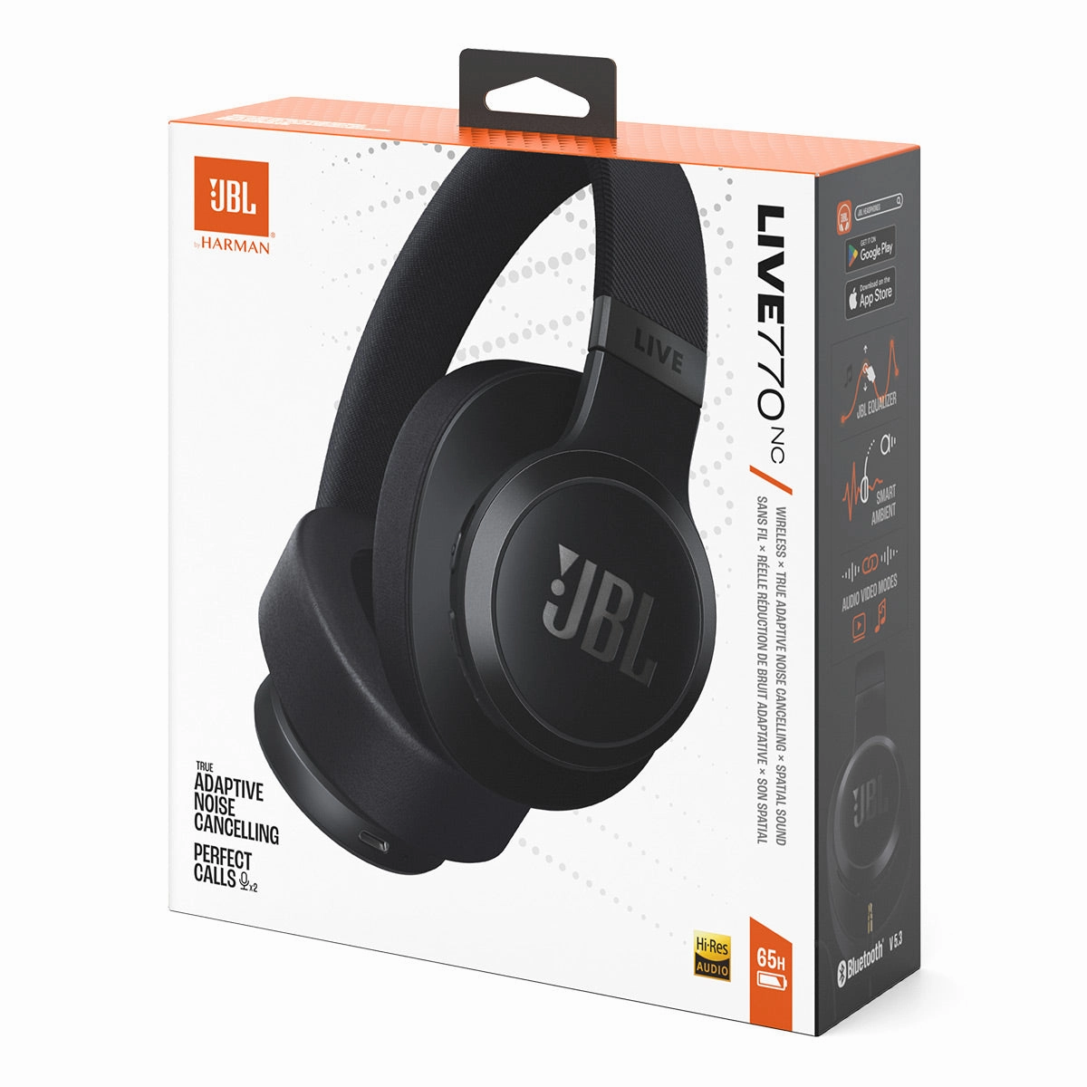 JBL Live 770NC Wireless Over-Ear Adaptive Noise Cancelling Headphones (Black)