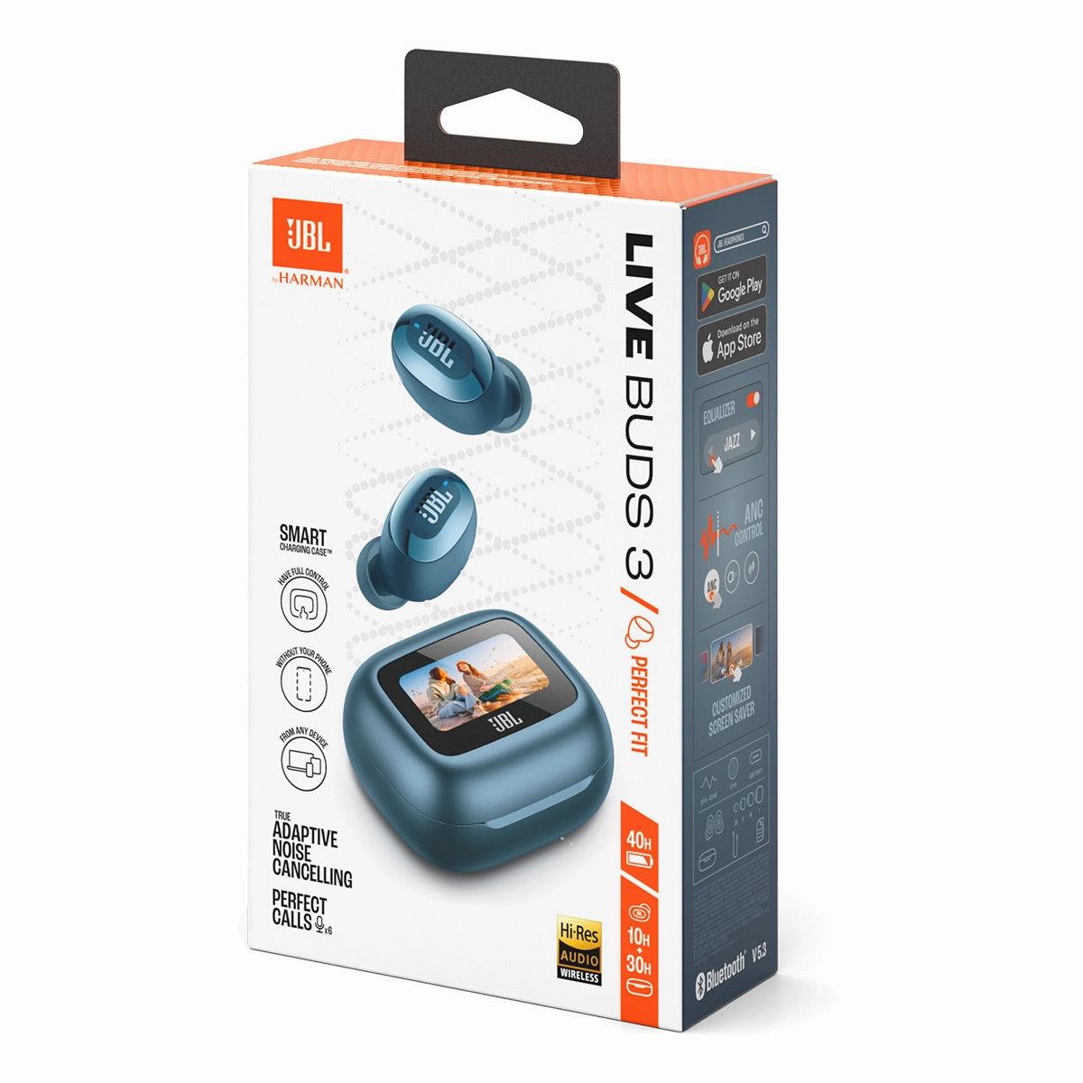 JBL Live Buds 3 Noise-Cancelling Earbuds with Smart Case (Blue)