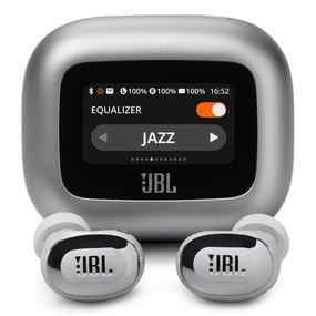 JBL Live Buds 3 Noise-Cancelling Earbuds with Smart Case (Silver)