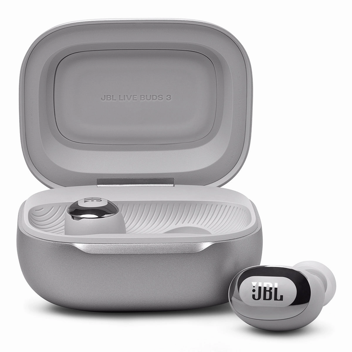 JBL Live Buds 3 Noise-Cancelling Earbuds with Smart Case (Silver)