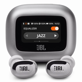 JBL Live Buds 3 Noise-Cancelling Earbuds with Smart Case (Silver)