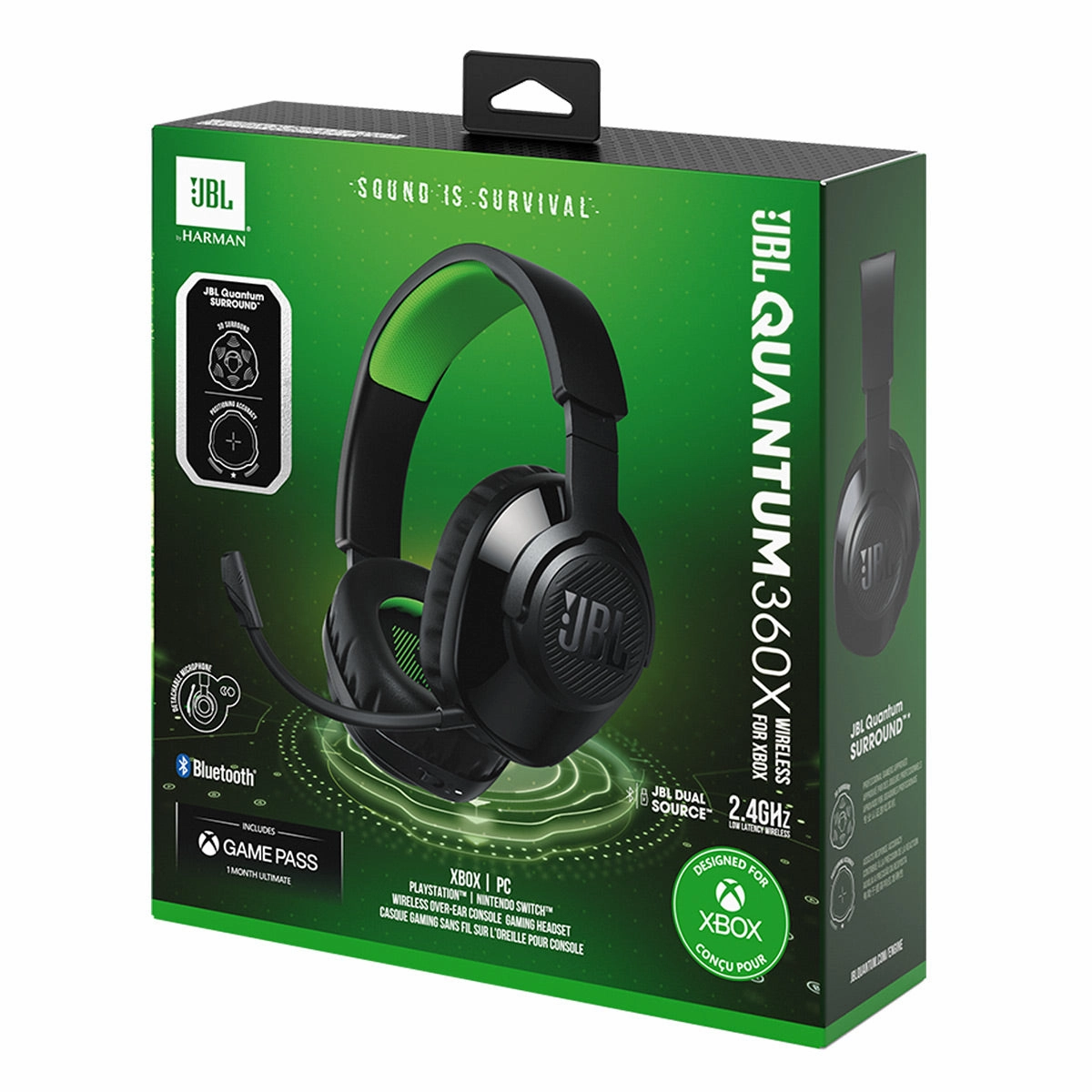 JBL Quantum 360X 2.4GHz Wireless Gaming Headset with Detachable Boom Mic for Xbox,Playstation, Nintendo Switch, Windows & Mac