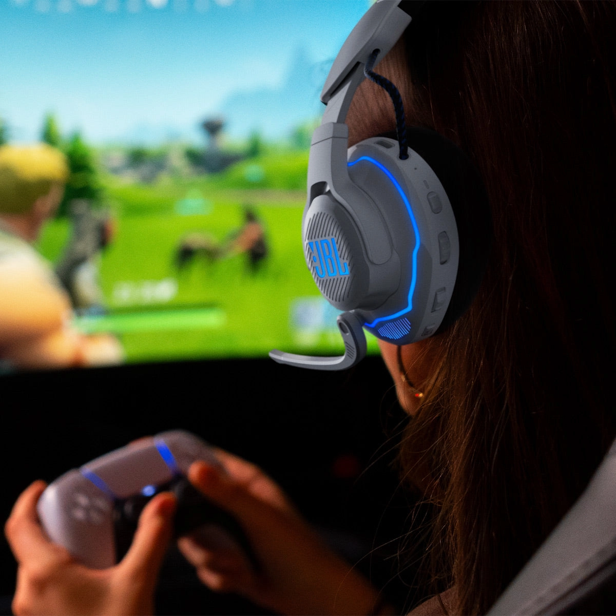 JBL Quantum 910P Wireless Gaming Headset with Active Noise Cancellation, Head Tracking, & Bluetooth for PlayStation, Nintendo Switch, Windows & Mac