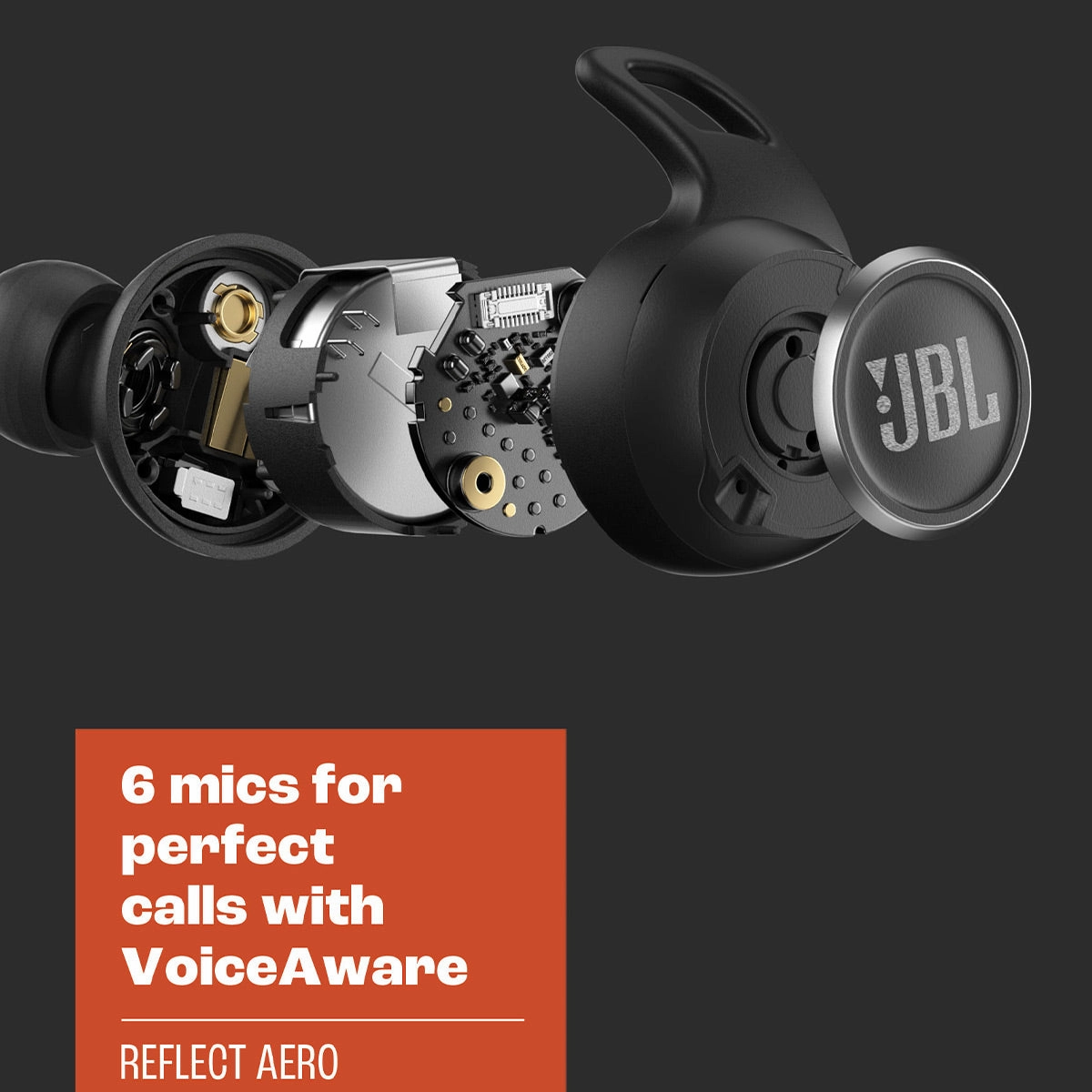 JBL Reflect Aero True Wireless Earbuds with Adaptive Noise Cancelling (Black)