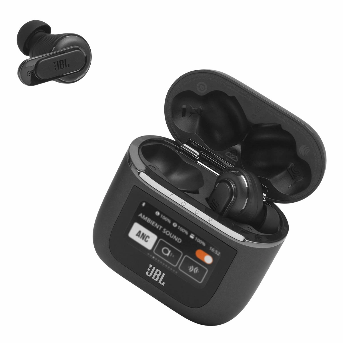 JBL Tour Pro 2 Noise Cancelling True Wireless Earbuds with Smart Case (Black)