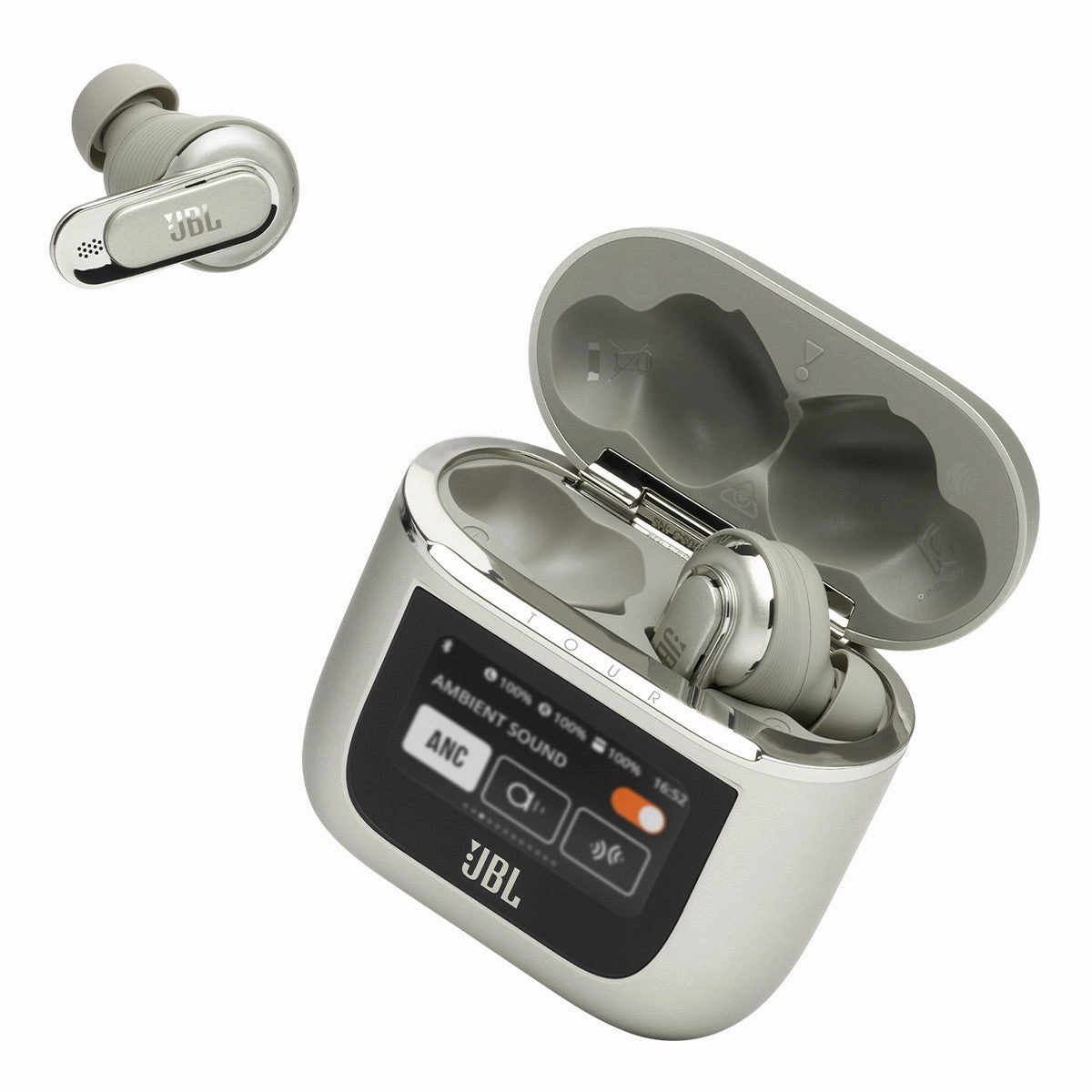 JBL Tour Pro 2 Noise Cancelling True Wireless Earbuds with Smart Case (Champagne)