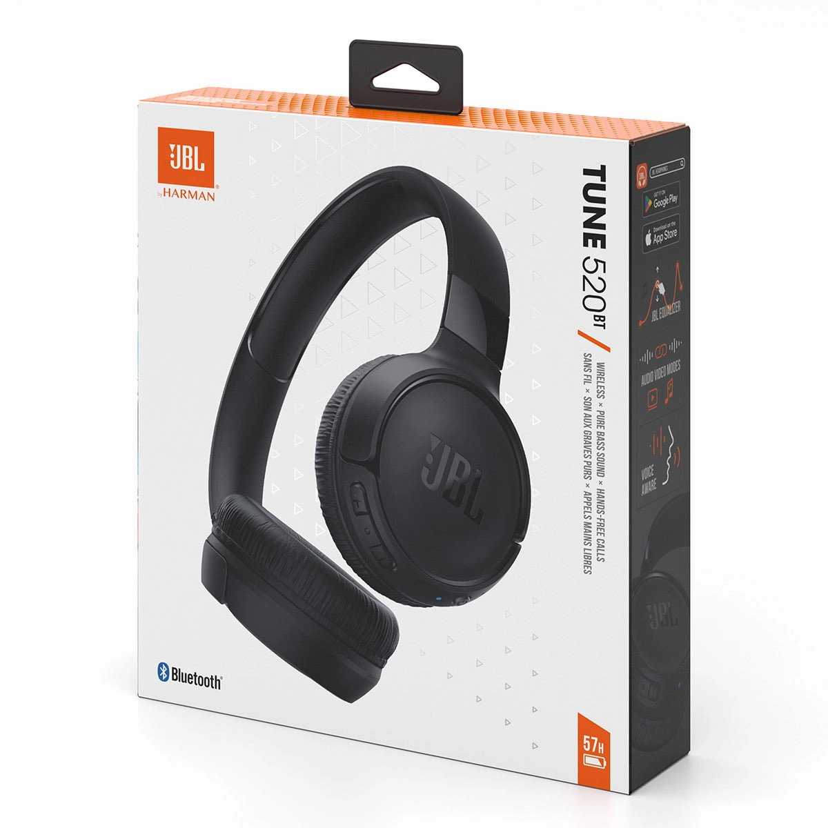 JBL Tune 520BT On-Ear Wireless Headphones (Black)