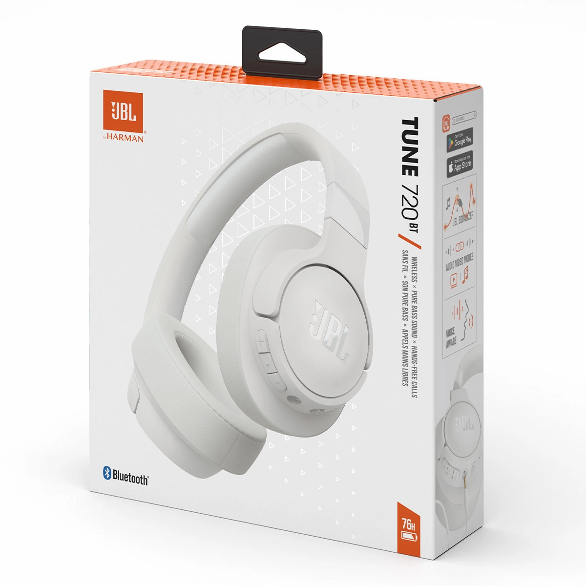 JBL Tune 720BT Wireless Over-Ear Headphones (White)