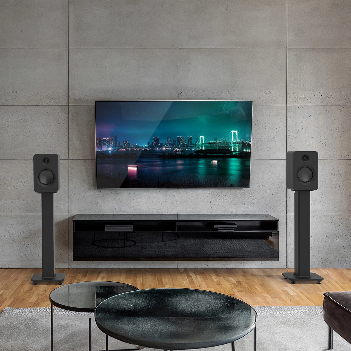 Kanto REN Powered Bluetooth Bookshelf Speakers - Pair (Matte Black)