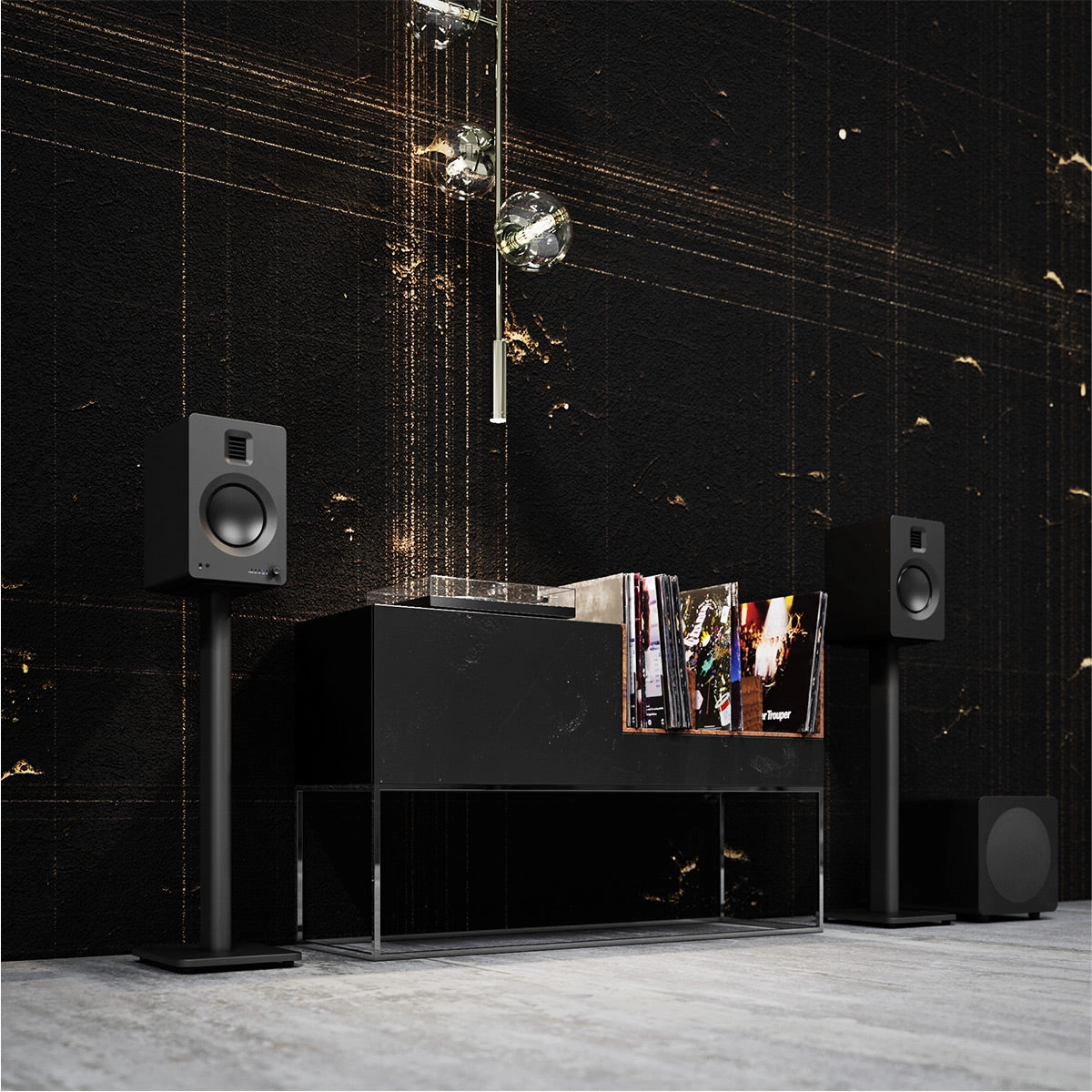 Kanto TUK Premium Powered Bookshelf Speakers with Bluetooth - Pair (Matte Black)