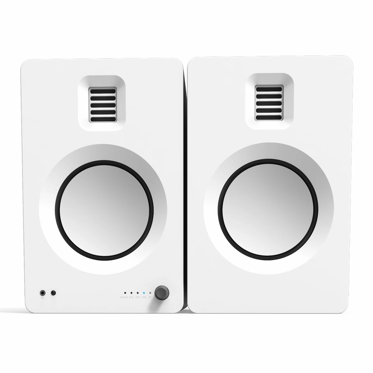 Kanto TUK Premium Powered Bookshelf Speakers with Bluetooth - Pair (Matte White)
