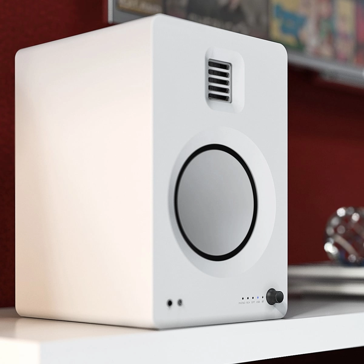 Kanto TUK Premium Powered Bookshelf Speakers with Bluetooth - Pair (Matte White)