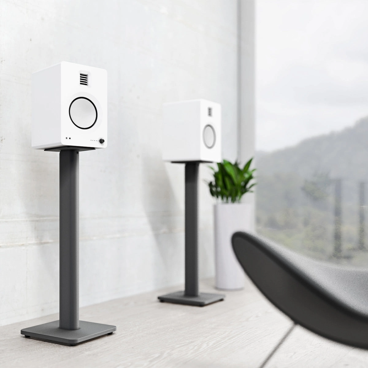 Kanto TUK Premium Powered Bookshelf Speakers with Bluetooth - Pair (Matte White)