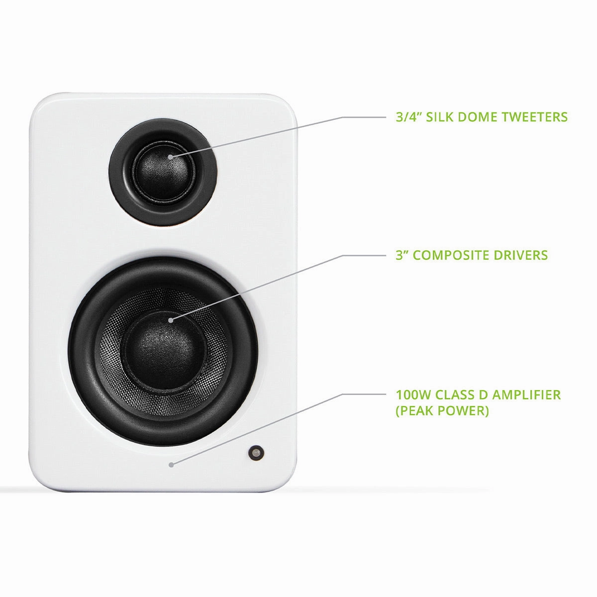 Kanto YU2 Powered Desktop Speakers - Pair (Matte White)