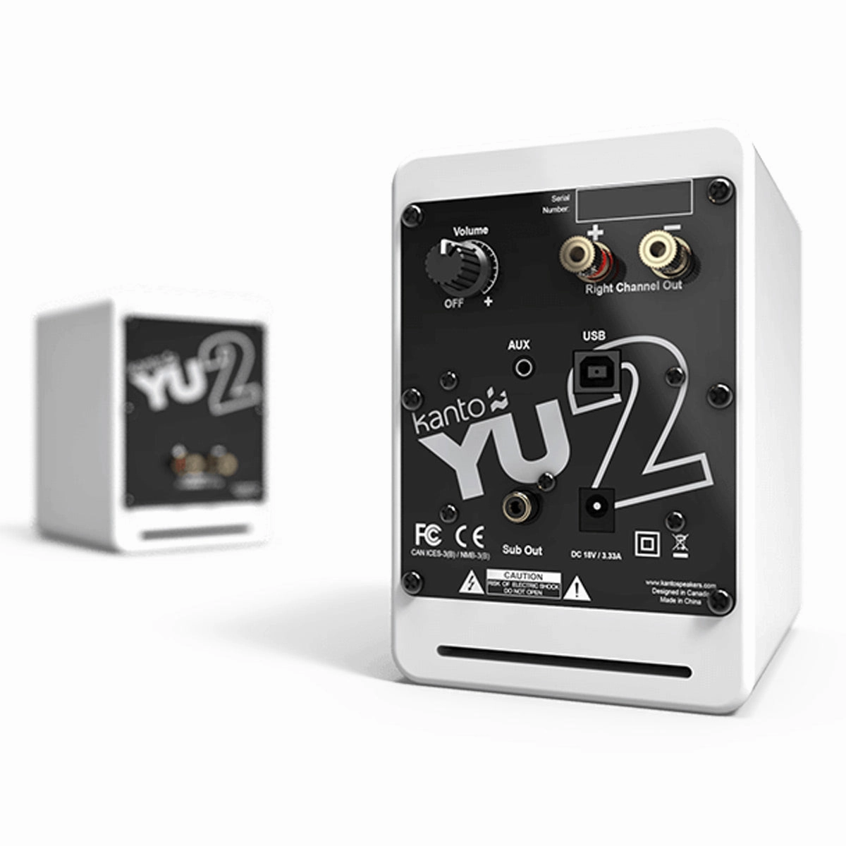 Kanto YU2 Powered Desktop Speakers - Pair (Matte White)
