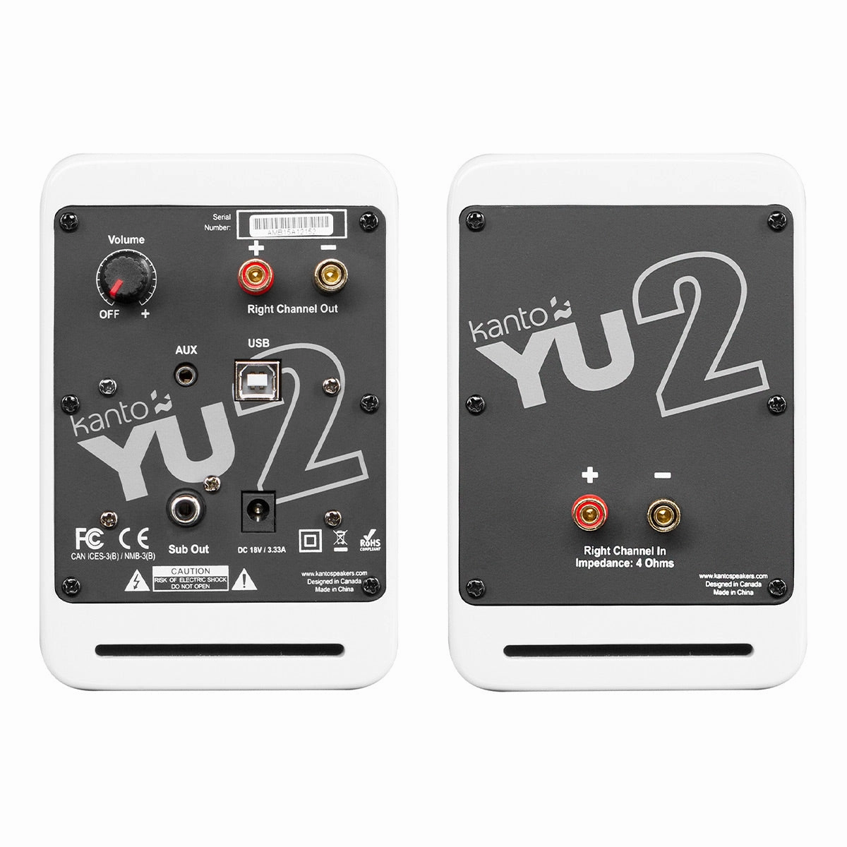 Kanto YU2 Powered Desktop Speakers - Pair (Matte White)