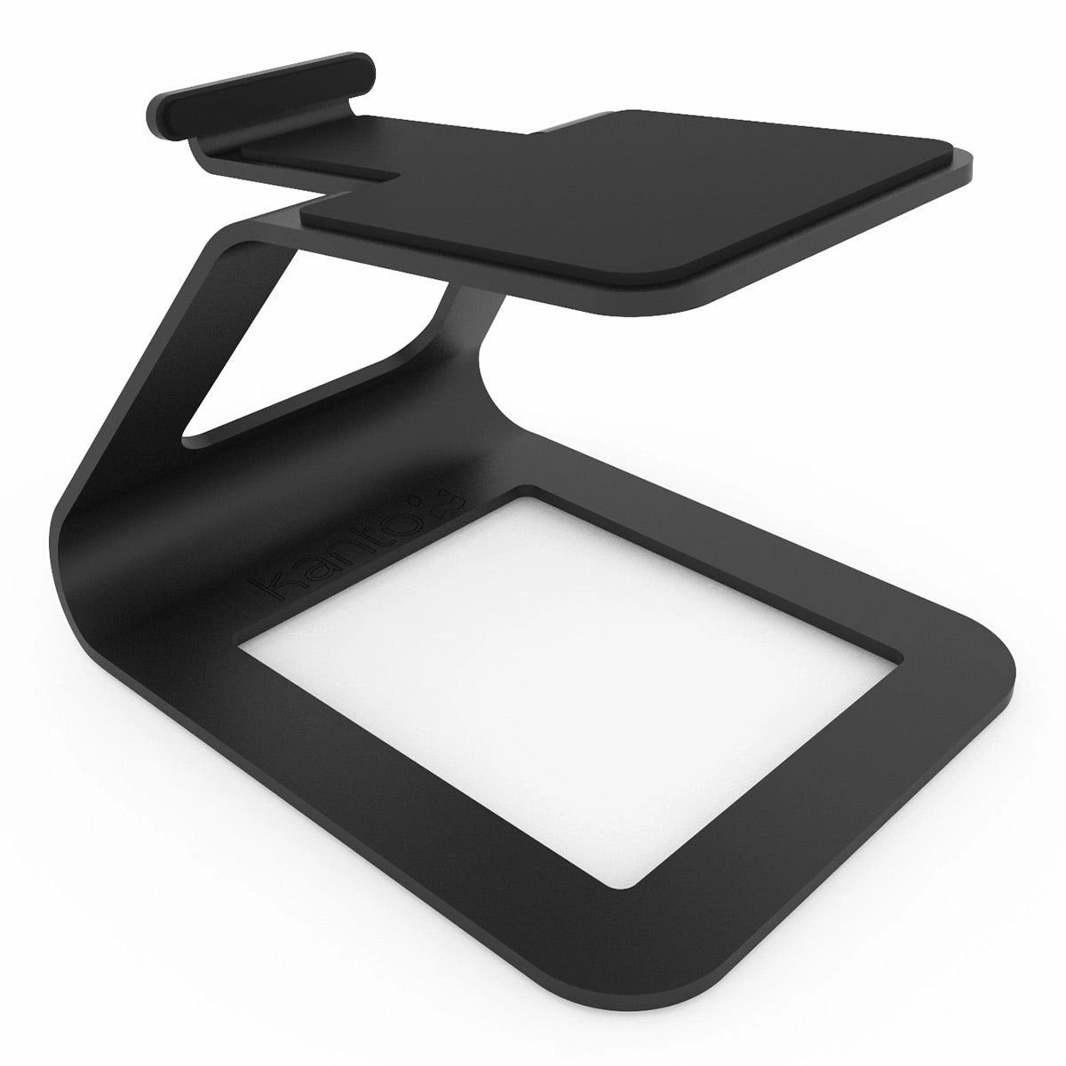 Kanto YU2 Powered Desktop Speakers and SE2 Speaker Stands for Small Speakers - Pair (Matte Black/Black)