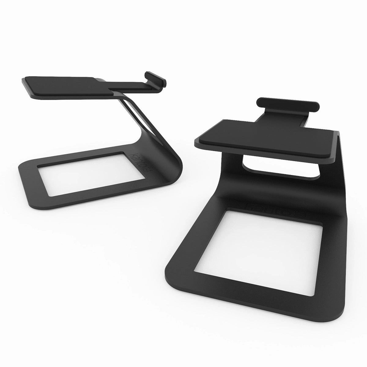 Kanto YU2 Powered Desktop Speakers and SE2 Speaker Stands for Small Speakers - Pair (Matte Black/Black)
