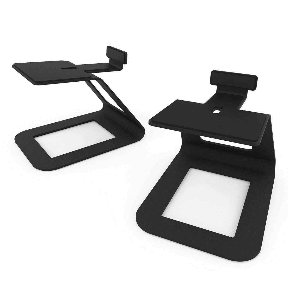 Kanto YU6 Powered Bookshelf Speakers (Matte Black) with SE6 Elevated Desktop Speaker Stands (Black)
