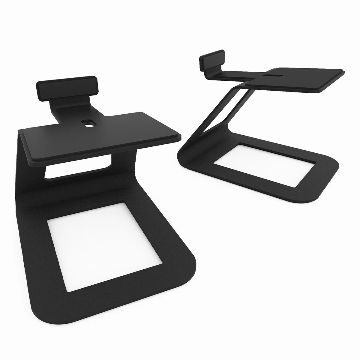 Kanto YU6 Powered Bookshelf Speakers (Matte Black) with SE6 Elevated Desktop Speaker Stands (Black)